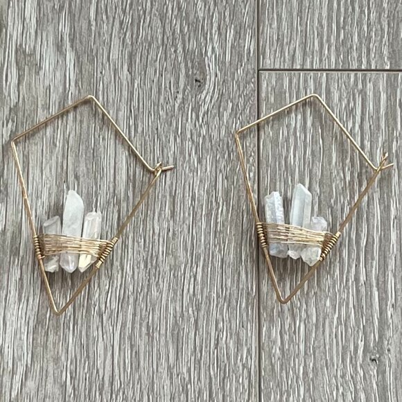 Free People Mint Geode Threader Earrings - Picture 3 of 5